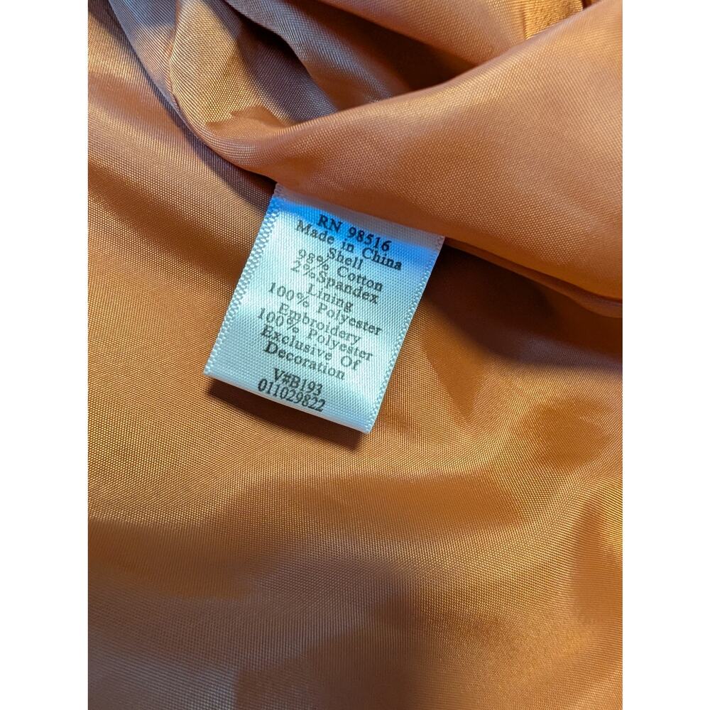 Coldwater Creek Jacket Womens 12 Tan Paisley Floral Embroidered Riding Coat NWT - Picture 8 of 16